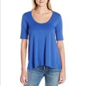 Three Dots short Sleeve Drapey Tee Seaside XS NWT